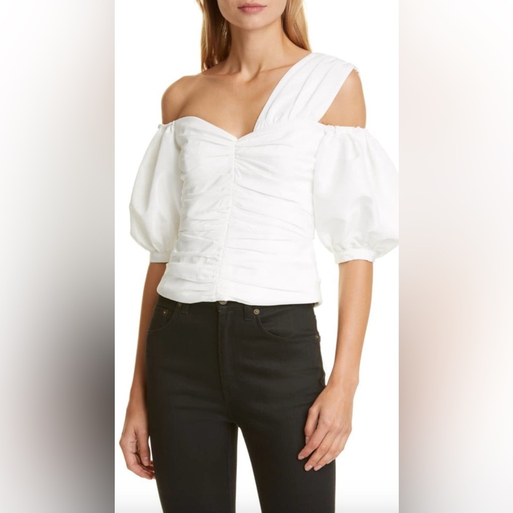 Self-Portrait Ivory Taffeta Top, size US 4 , UK 8, brand new with tag - Picture 2 of 9